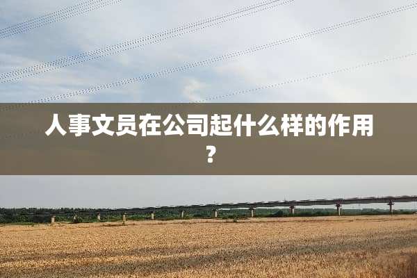 人事文员在公司起什么样的作用？