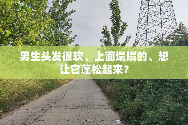 男生头发很软、上面塌塌的、想让它蓬松起来？