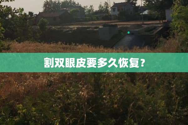 割双眼皮要多久恢复？