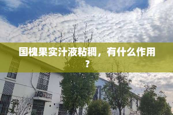 国槐果实汁液粘稠，有什么作用？
