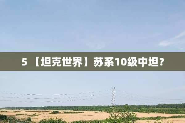 5 【坦克世界】苏系10级中坦？