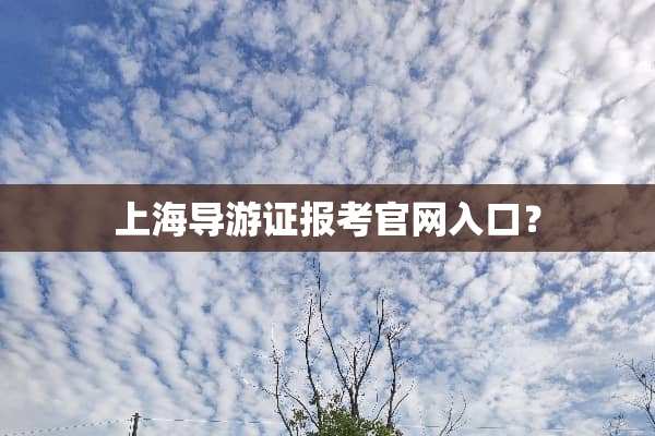 上海导游证报考官网入口？