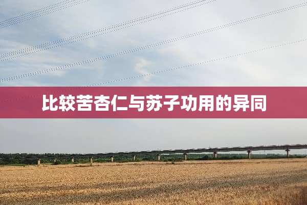 比较苦杏仁与苏子功用的异同