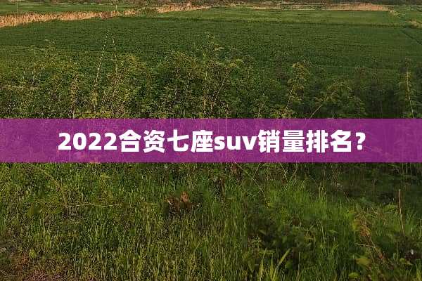 2022合资七座suv销量排名？