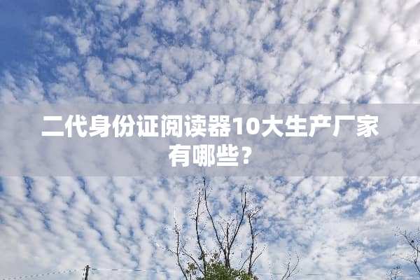二代***阅读器10大生产厂家有哪些？