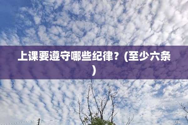 上课要遵守哪些纪律？(至少六条)