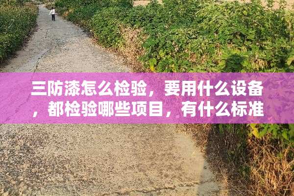 三防漆怎么检验，要用什么设备，都检验哪些项目，有什么标准吗，哪个朋友知道，谢谢