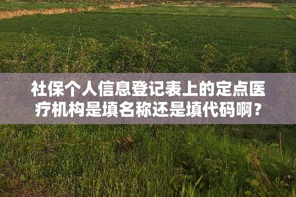 社保个人信息登记表上的定点医疗机构是填名称还是填代码啊？