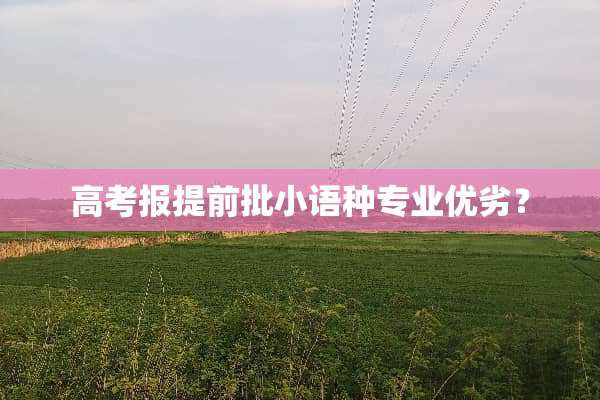 高考报提前批小语种专业优劣？