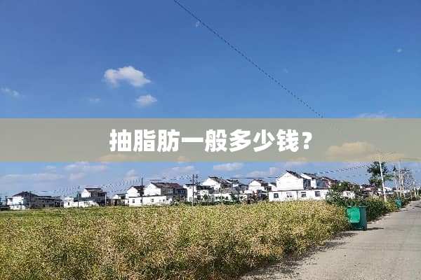 抽脂肪一般多少钱？
