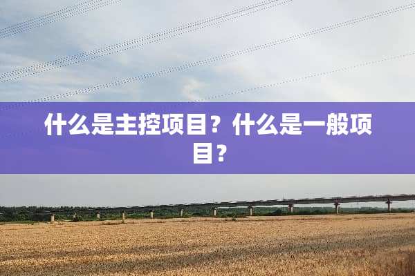 什么是主控项目？什么是一般项目？