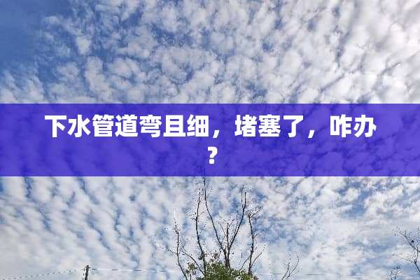 下水管道弯且细，堵塞了，咋办？