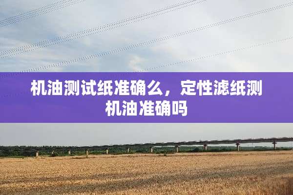 机油测试纸准确么，定性滤纸测机油准确吗