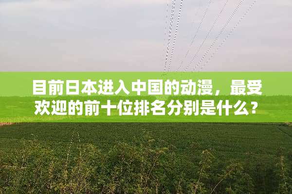 目前日本进入中国的动漫，最受欢迎的前十位排名分别是什么？