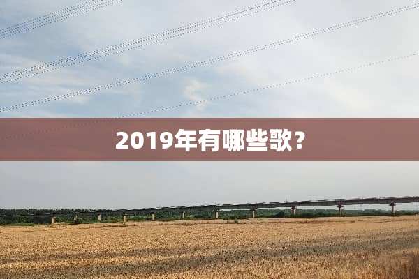 2019年有哪些歌？