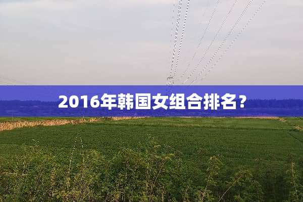 2016年韩国女组合排名？